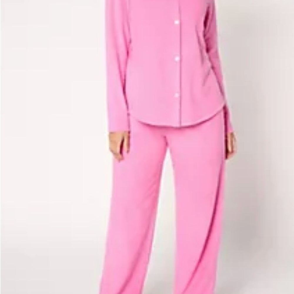 NWT Cuddl Duds Soft Pink Fleece Pajama Set E13